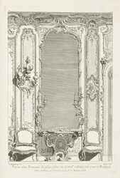 Ontwerp voor een Spiegeltrumeau voor een Grote Kamer gemaakt voor Portugal; Ontwerp voor een Trumeau met var...